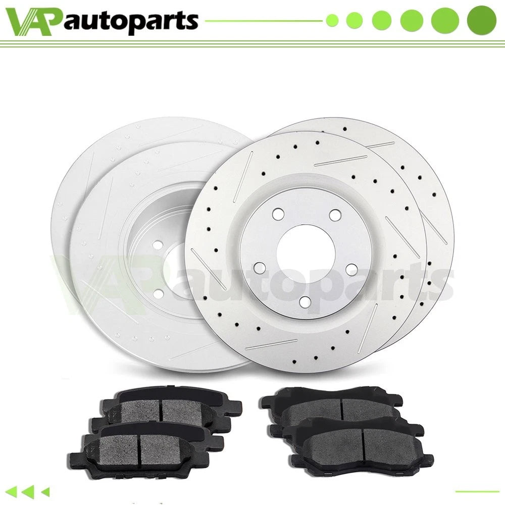 Brake Pads and Rotors Set for Chrysler 200, Dodge Avenger (2011–2014) Drilled