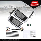 LED Running Light Turn Signal Fairing Lower Grills for Electra Glide Road Glide