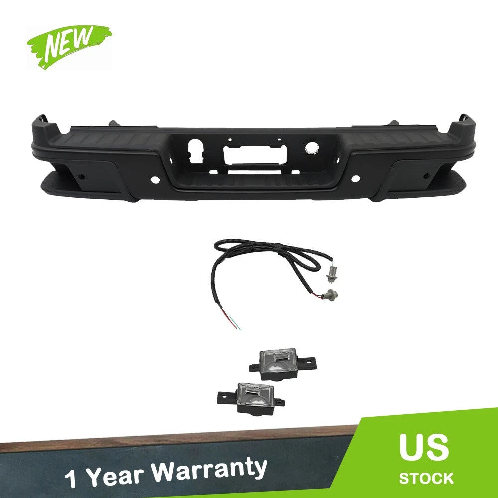 Black Steel Step Rear Bumper for Chevy Colorado GMC Canyon (2019–2021)