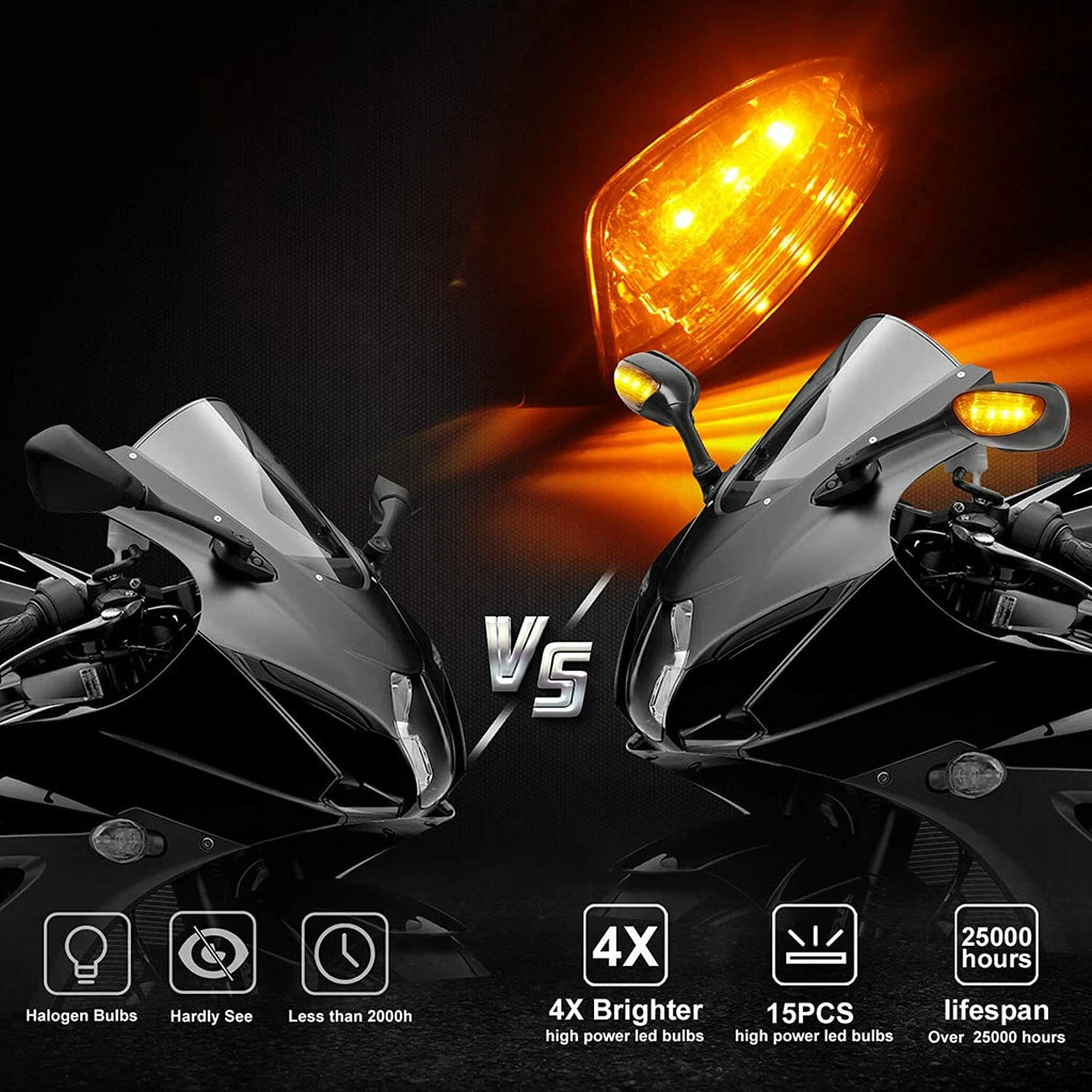 Rear View Mirrors Racing Black for Suzuki GSXR 600 750 1000 (2006–2016)