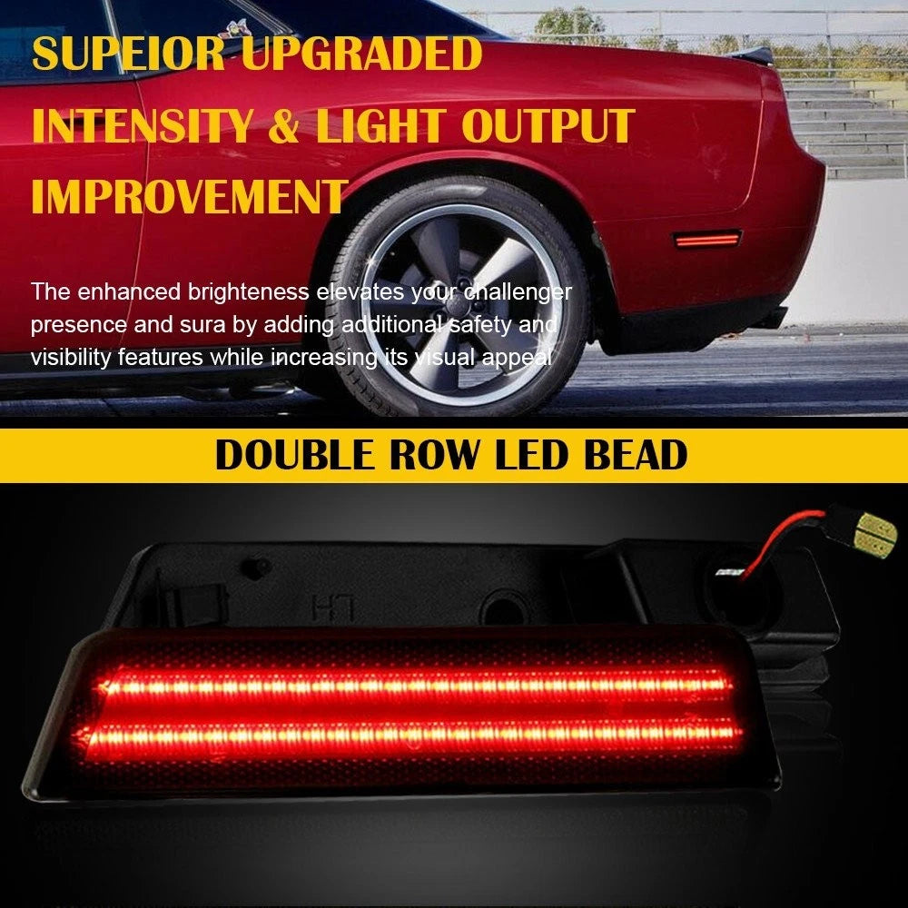 LED Rear Side Light Marker for Dodge Charger/Challenger (2011–2014) Smoked Red