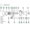 Rebuild Kit for Perkins Marine Diesel Sea Water Pump (35615, Jabsco 3270-0001)