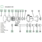 Rebuild Kit for Perkins Marine Diesel Sea Water Pump (35615, Jabsco 3270-0001)