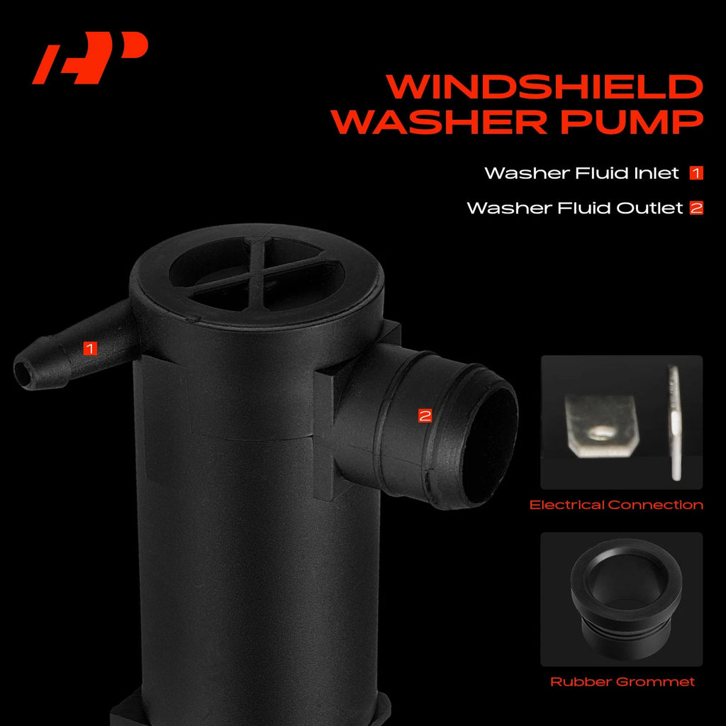 Windshield Washer Pump with Rubber Grommet for Honda Pilot