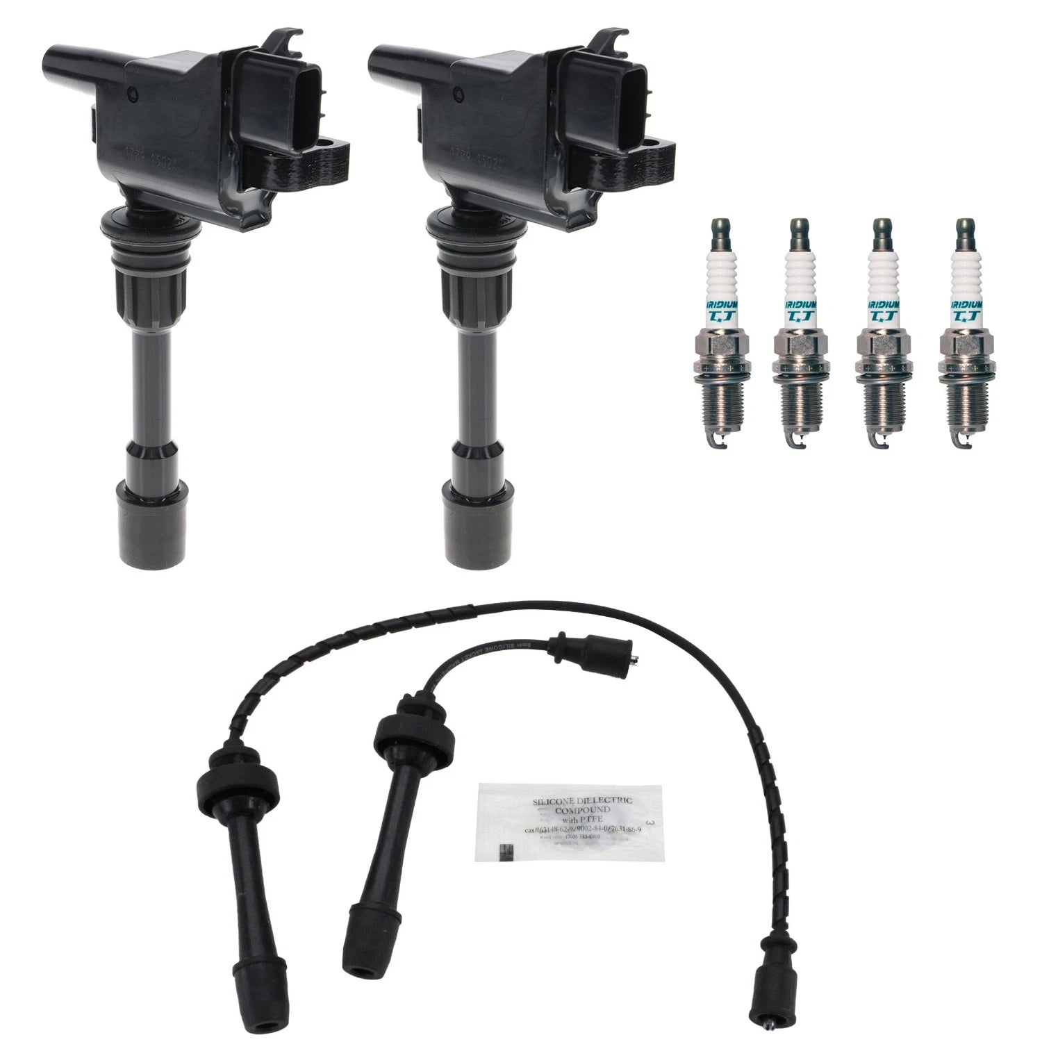 Set of 2 Ignition Coils & 4 Iridium TT Spark Plugs for Mazda Protege