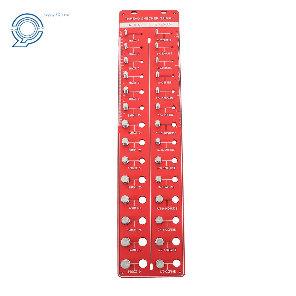 Thread Checker Gauge for Inch and Metric Screws (28 Holes)