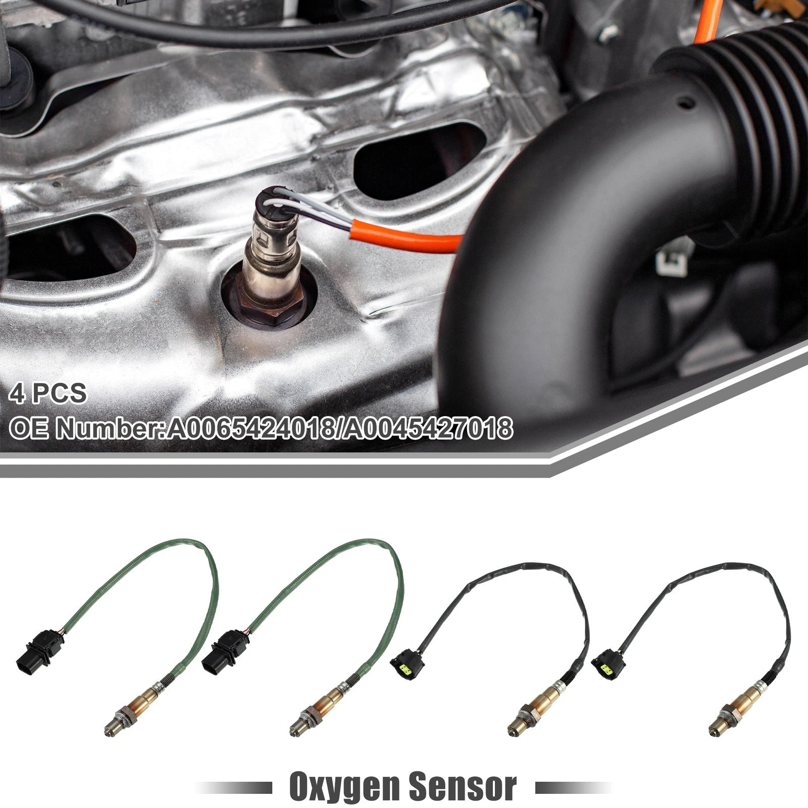 Set of 4 O2 Oxygen Sensors for Mercedes-Benz GL450 (2007–2012) V8 4.7L