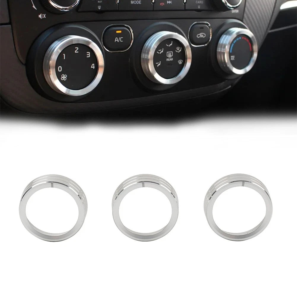 Center Console AC Switch Control Knob Ring for Kia Cerato K3 Forte (2017–2018) Silver