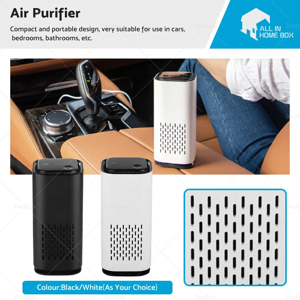 USB Car Air Purifier HEPA Ionizer for Universal Use (Portable Mini)