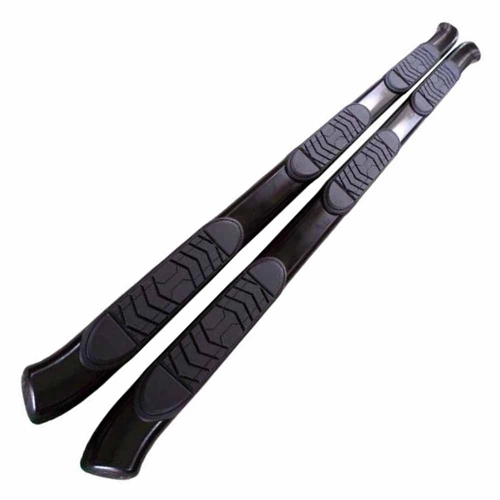 Black 5in Oval Bent w/Step Pads Step Nerf Bar [w/Step] for 19 Ram 1500 Crew Cab