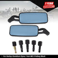 Black Short Stem Rear View Mirrors for Harley Dyna/Iron 883