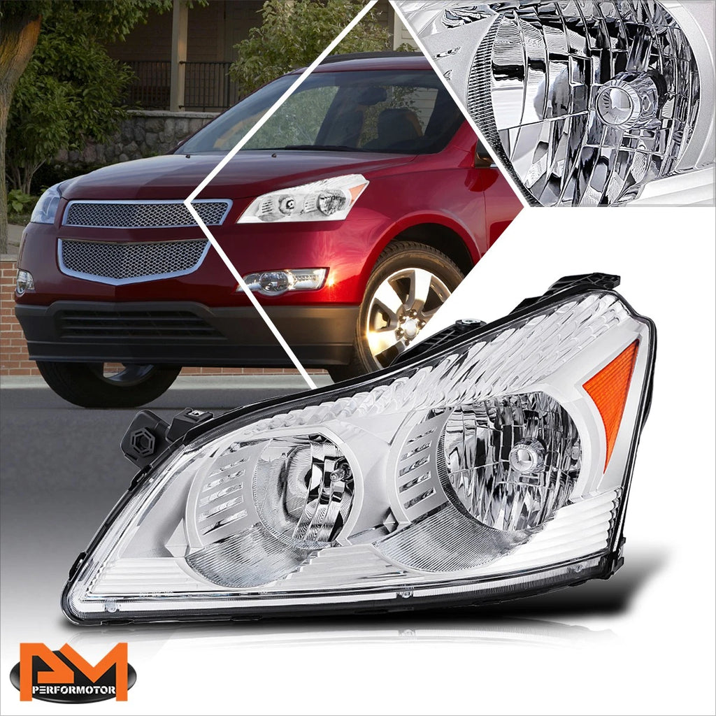 Driver Side Headlight Lamp Chrome for Chevy Traverse (2009–2012)