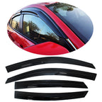Wavy Mugen Black Window Visor Rain Guard for Honda Civic Sedan (2016–2021)