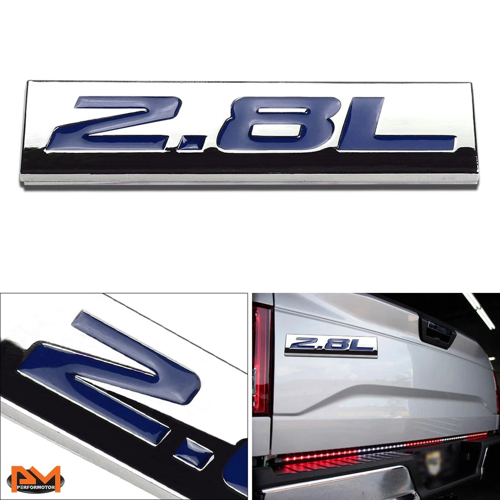 2.8L Polished Metal 3D Decal Emblem for Volkswagen Saab