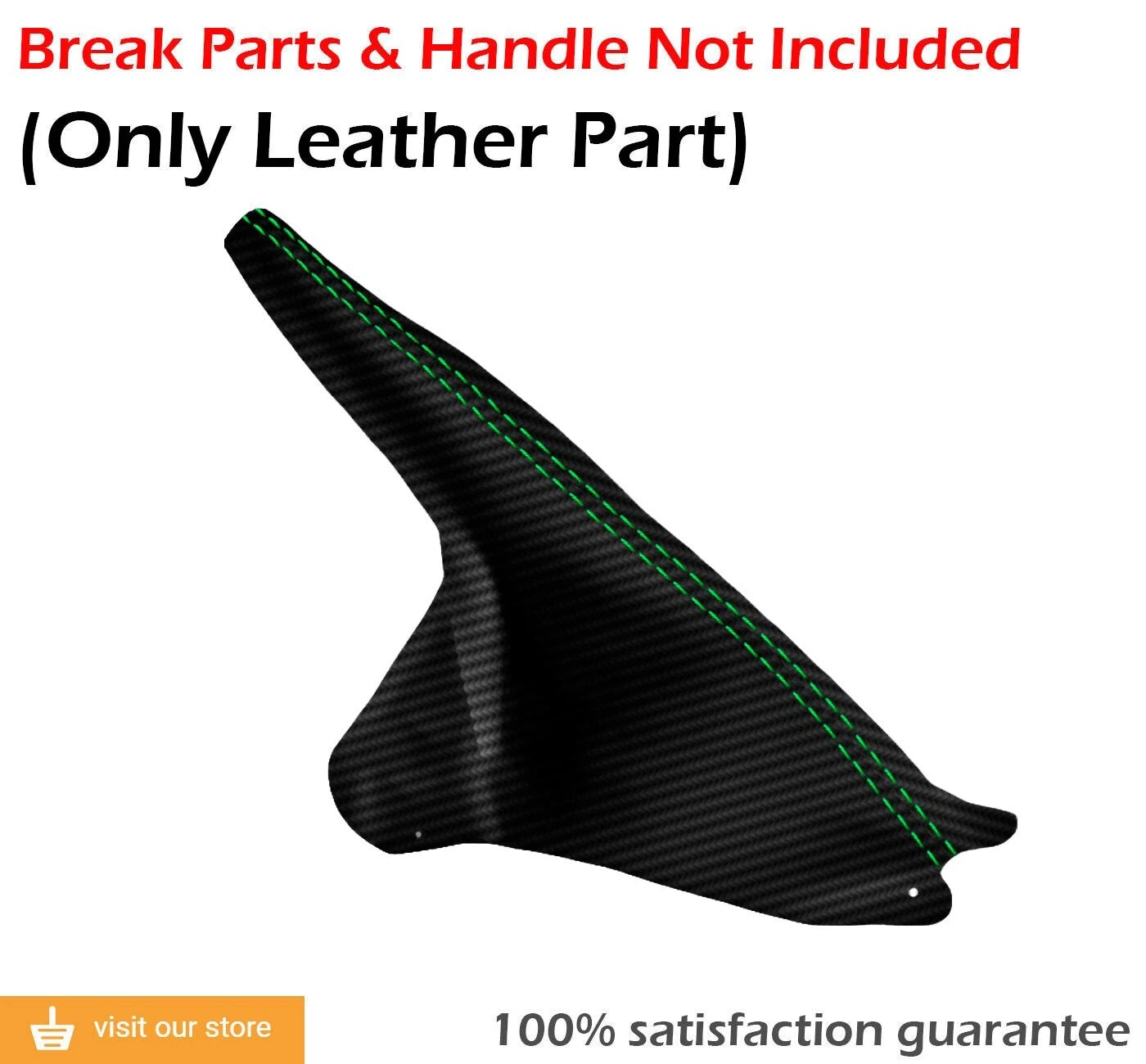 E Brake Boot for Ford Mustang (1994–2004) Carbon Fiber Green Stitch