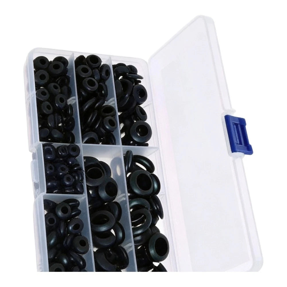 260pcs Black Rubber Grommet Kit for Auto RV Marine Wiring Protection