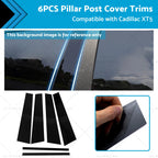Set of 6 Black Window Trim Covers for Cadillac CTS (2014–2020)