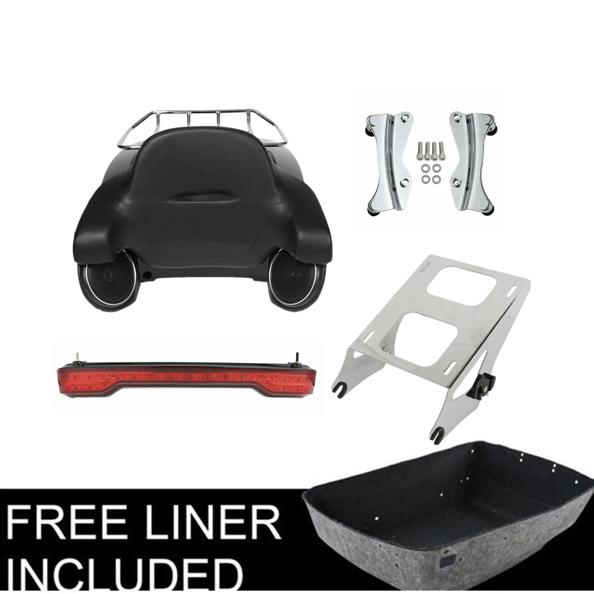 Trunk Pad Tail Light Speakers for Harley Street Road Glide King (2014–Up)