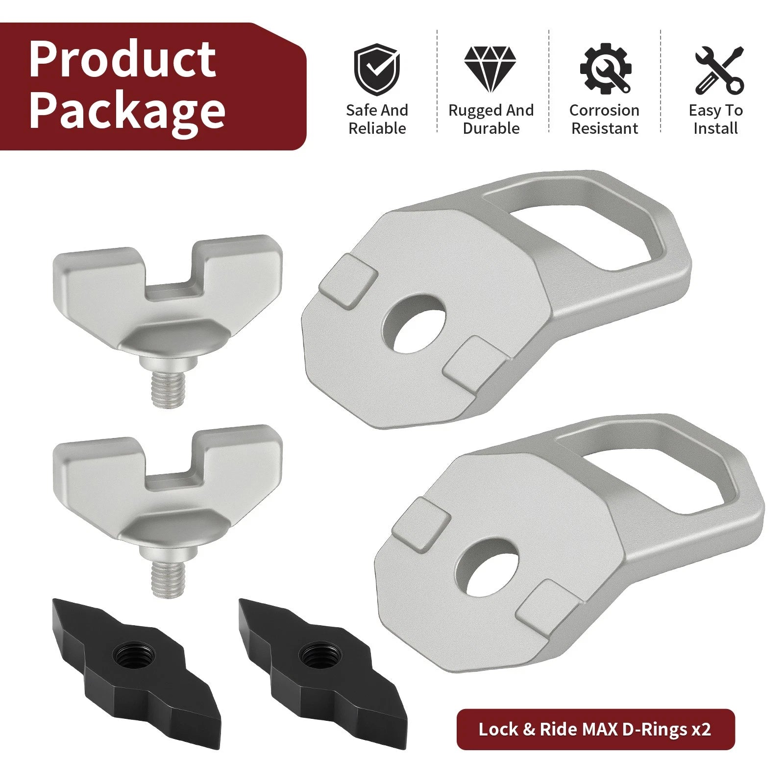 2X Lock And Ride Max D-Rings for Polaris Xpedition (2024–2025) 2889620