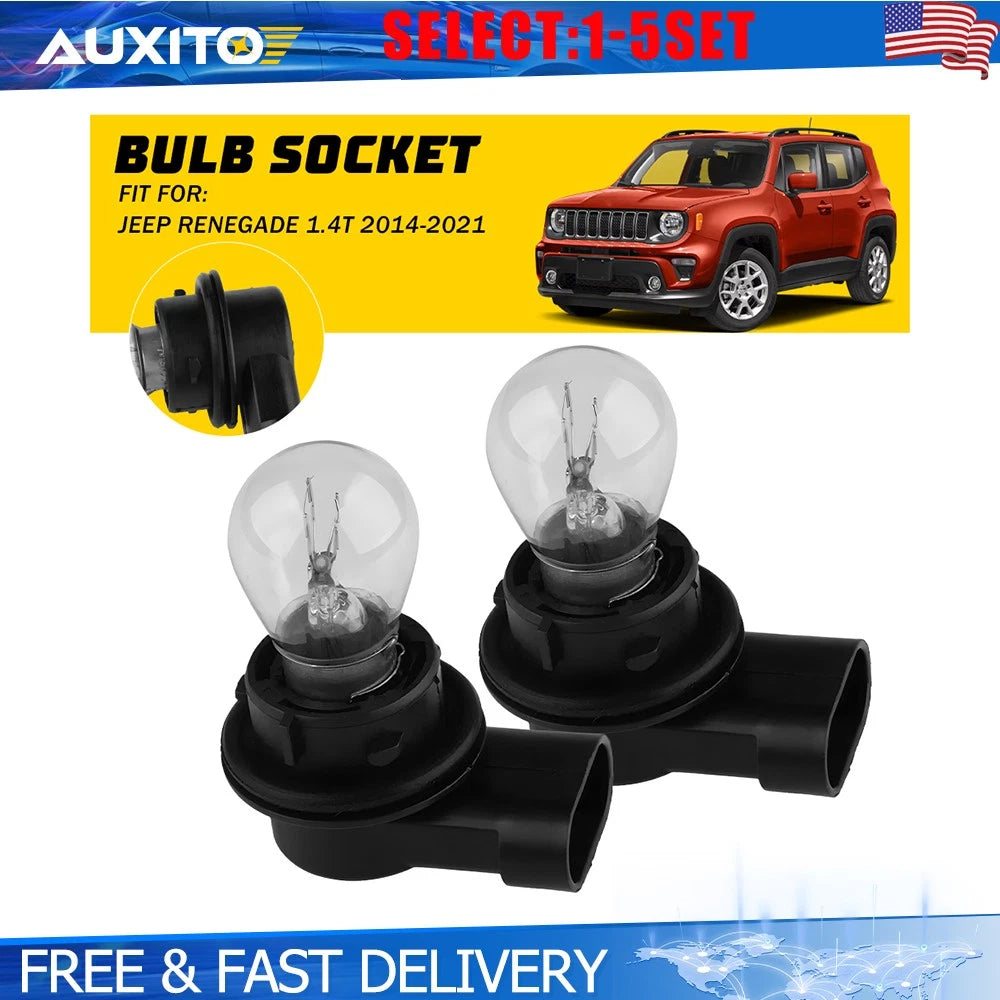 Set of 2 Front DRL Daytime Running Light Bulbs Sockets for Jeep Renegade (2014–2021)