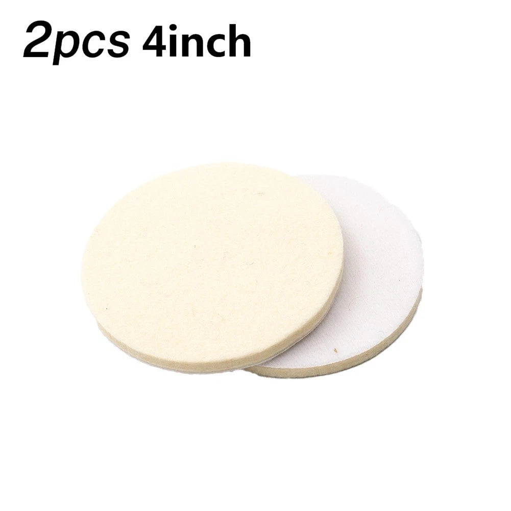 2pcs Wool Felt Polishing Pad Wheel for Glass Stainless Steel