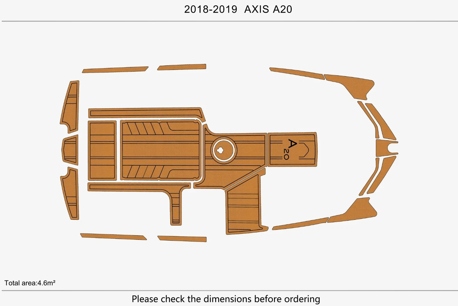 EVA Foam Pads for Axis A20 (2018) - Swim Platform Cockpit Teak Deck Flooring