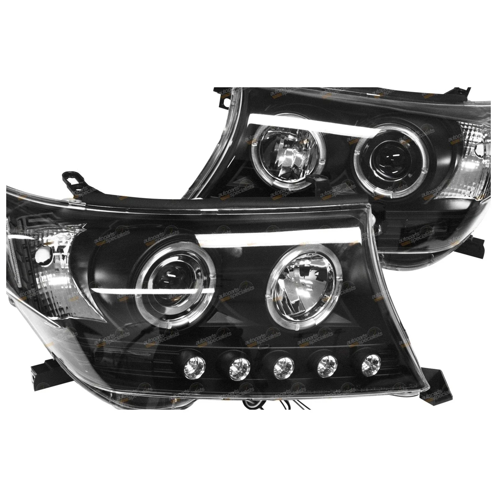 2 x Headlights for Toyota Landcruiser 200 Series Angel Eye (2007–2015)