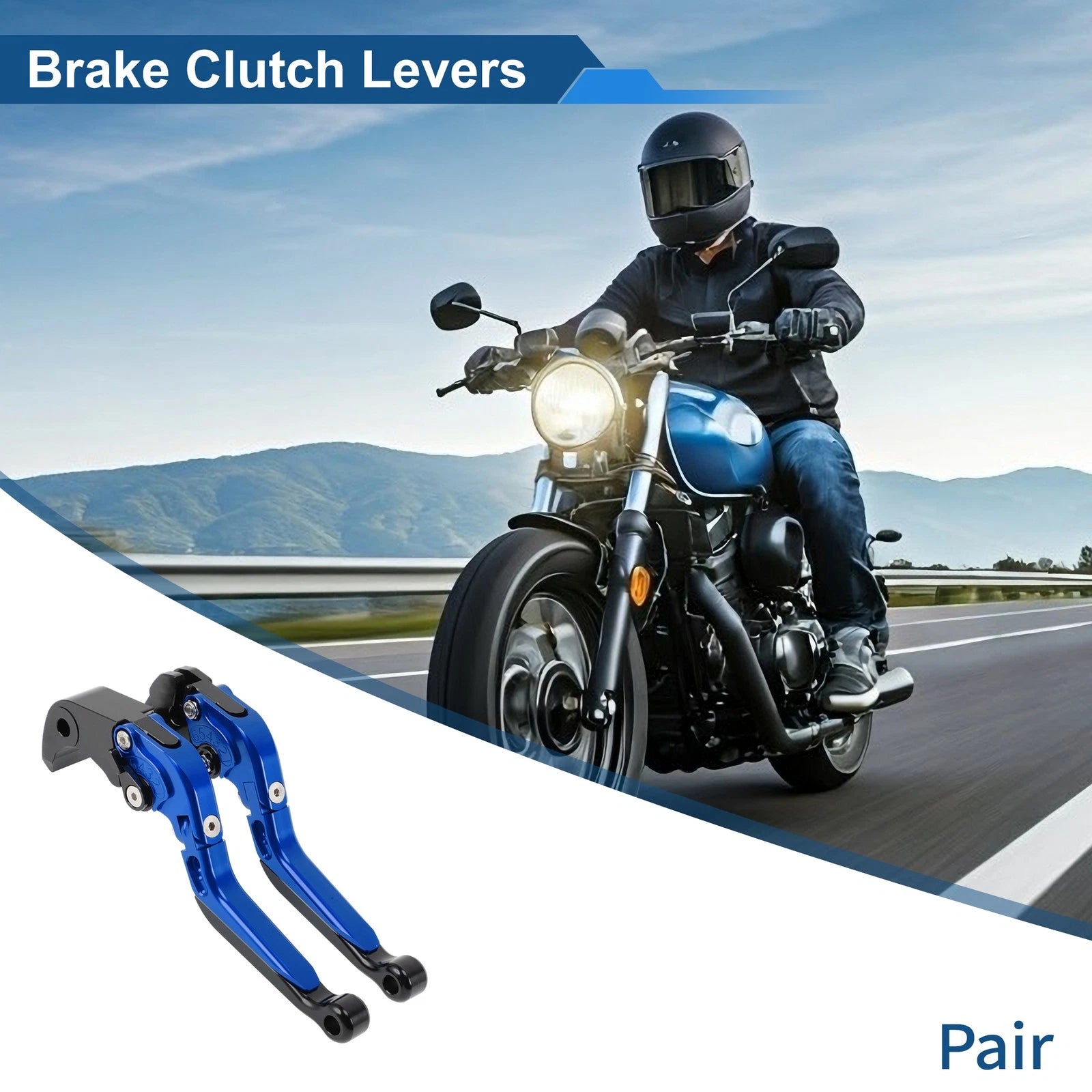 Brake Clutch Levers for Suzuki GSXR600 (2006–2025) 1 Pair Blue Handle Black End