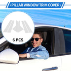 Set of 6 Door Pillar Window Trim for KIA K5 (2021–2023) Chrome Silver Tone