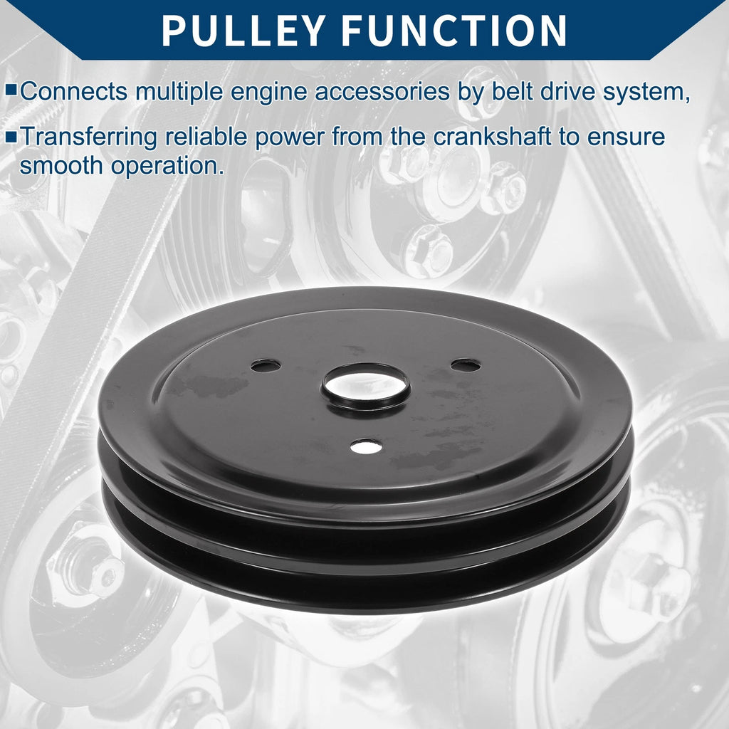 2X Double Groove Short Water Pump Crankshaft Pulley for Chevy SBC (1969–1986)