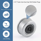 Set of 4 Trailer Axle Dust Caps for RV Camper (EZ Lube)