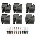 Set of 6 Ignition Coils & 12 Iridium TT Spark Plugs for Mercedes W210 E320 (1996–2002)