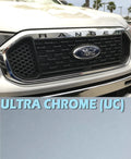 Chrome Front Grille Letters ABS Plastic Inserts Inlay for Ford Ranger (2019–2023)