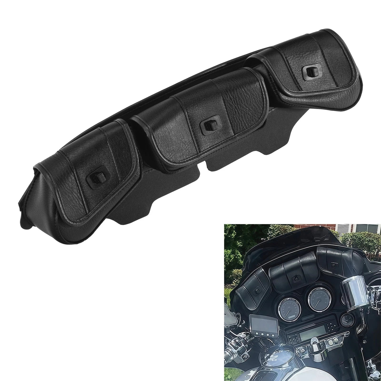 Windshield Saddle 3 Pouch Bag for Harley Touring Electra Street Glide (1996–2013)