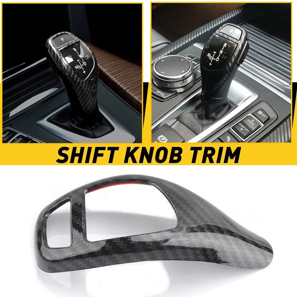 Carbon Fiber Gear Shift Knob Trim Cover for BMW 1 2 3 4 5 6 Series X3 X5 X4 (2011–2020)