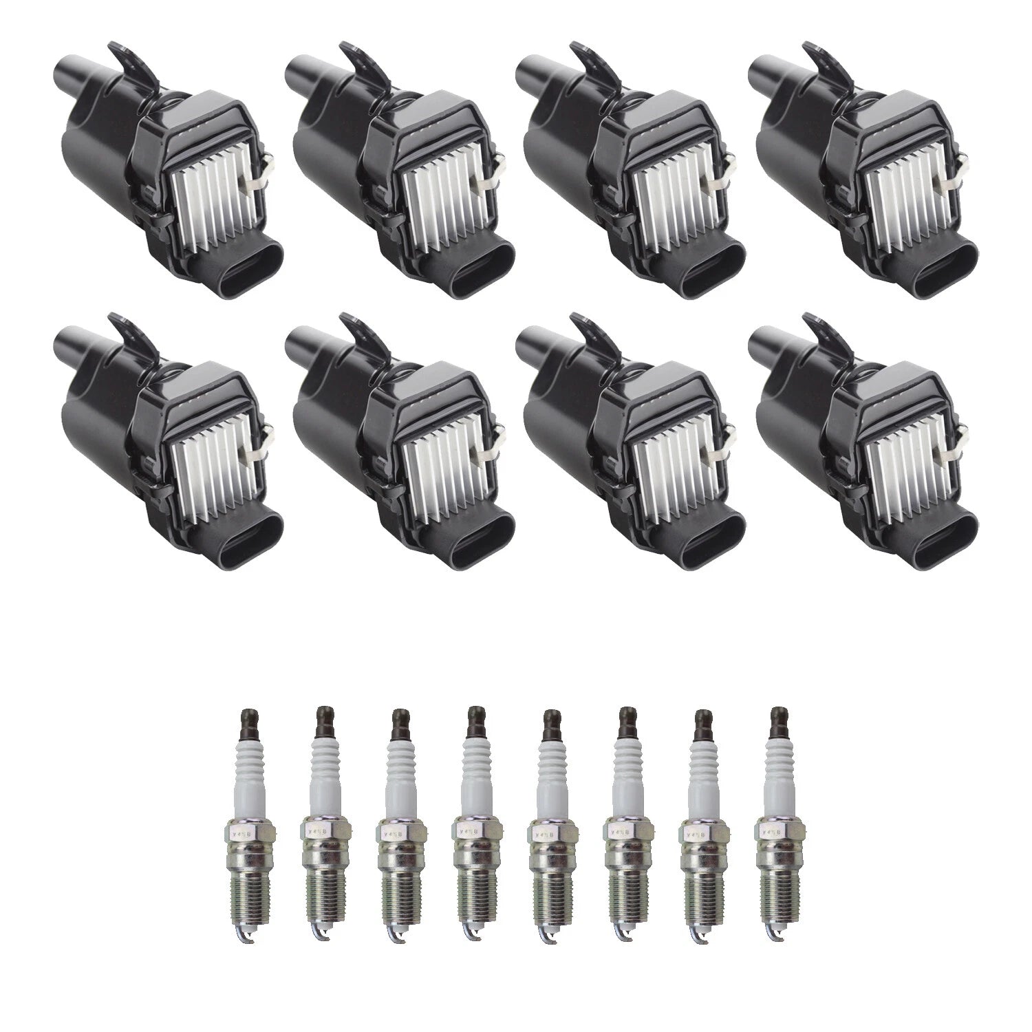 Set of 8 Ignition Coils & NGK Platinum Spark Plugs for Silverado 1500 (2007–2013)