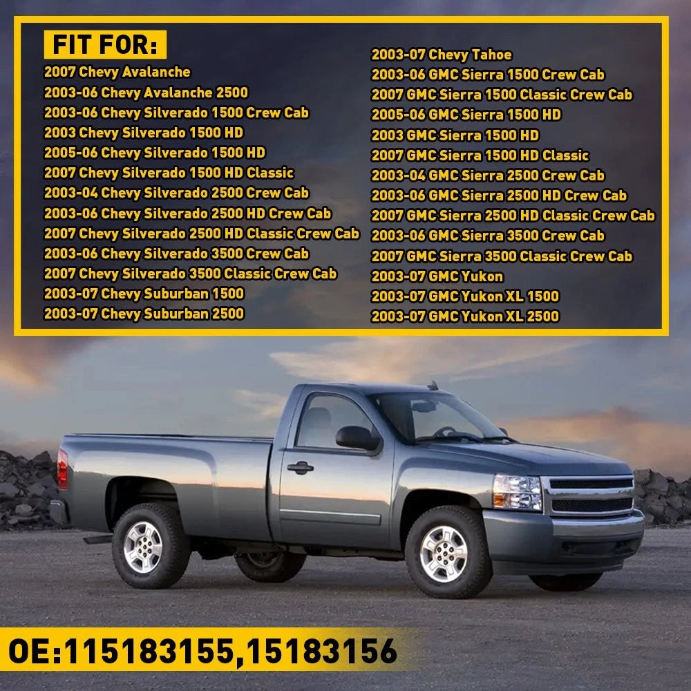 2X Red Rear Door Reflector Trim for Chevrolet Silverado 1500 (2014–2019)
