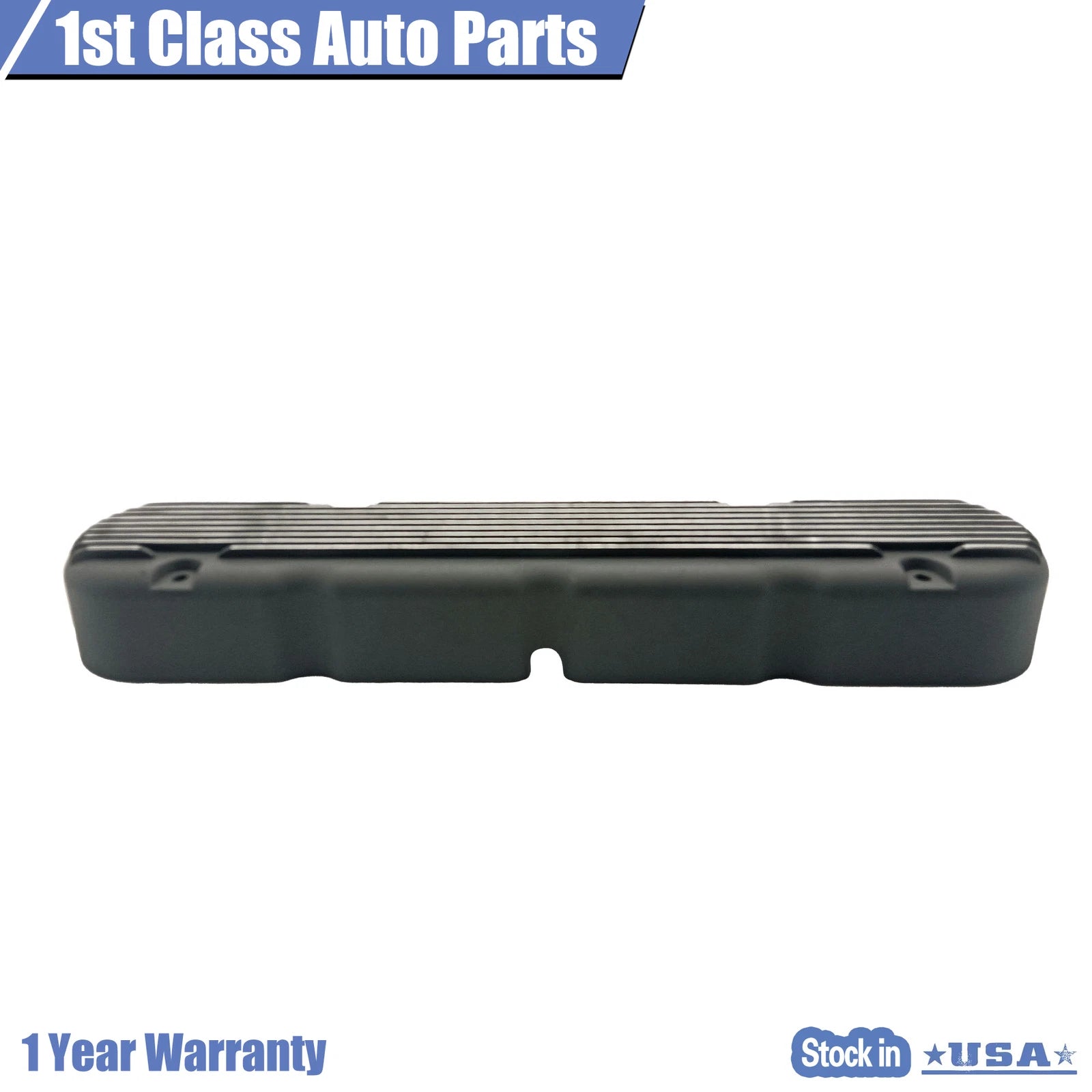 2X Finned Black Aluminum Valve Covers for Chevy LS