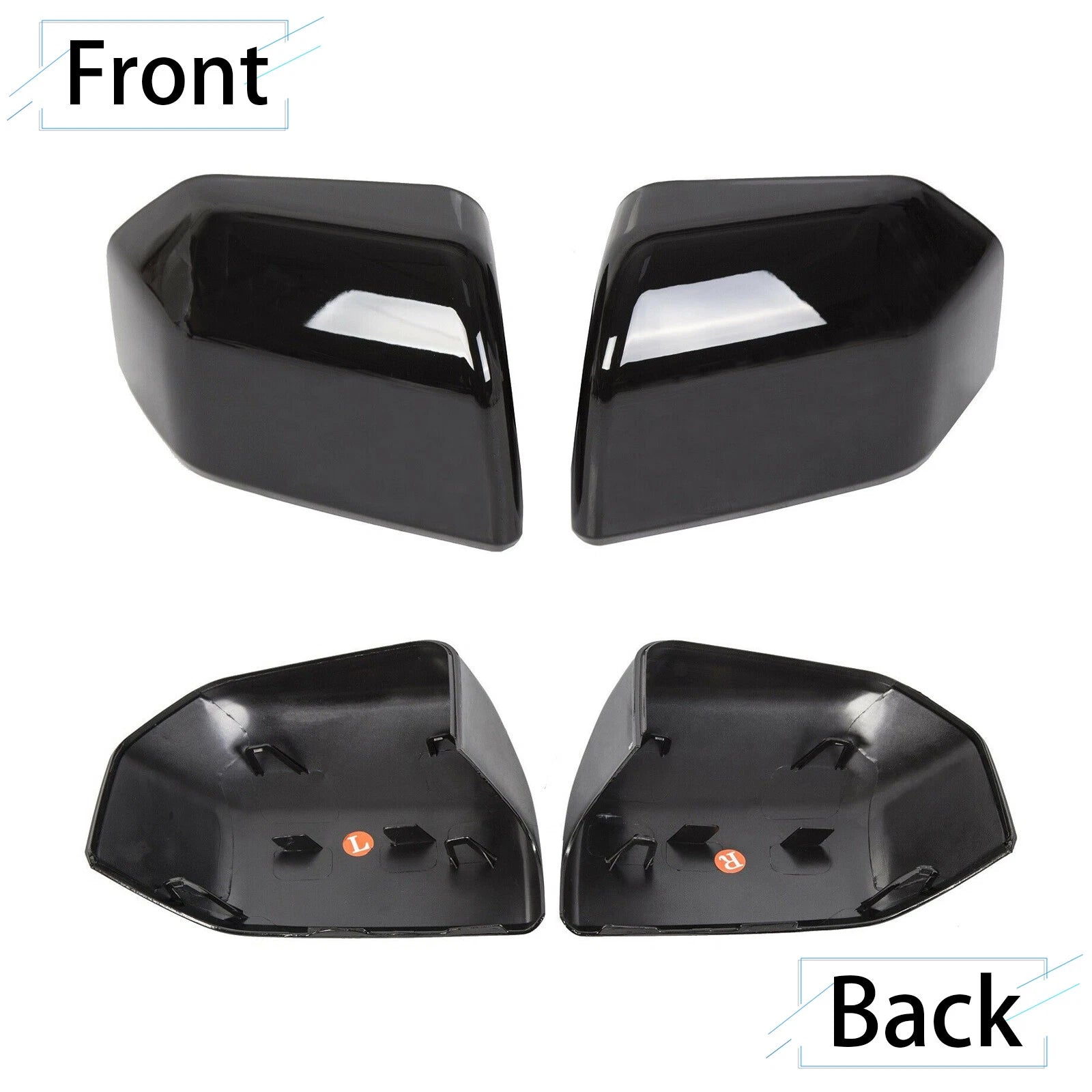 Mirror Covers for Ford F150 F-150 (2015–2020) Glossy Black