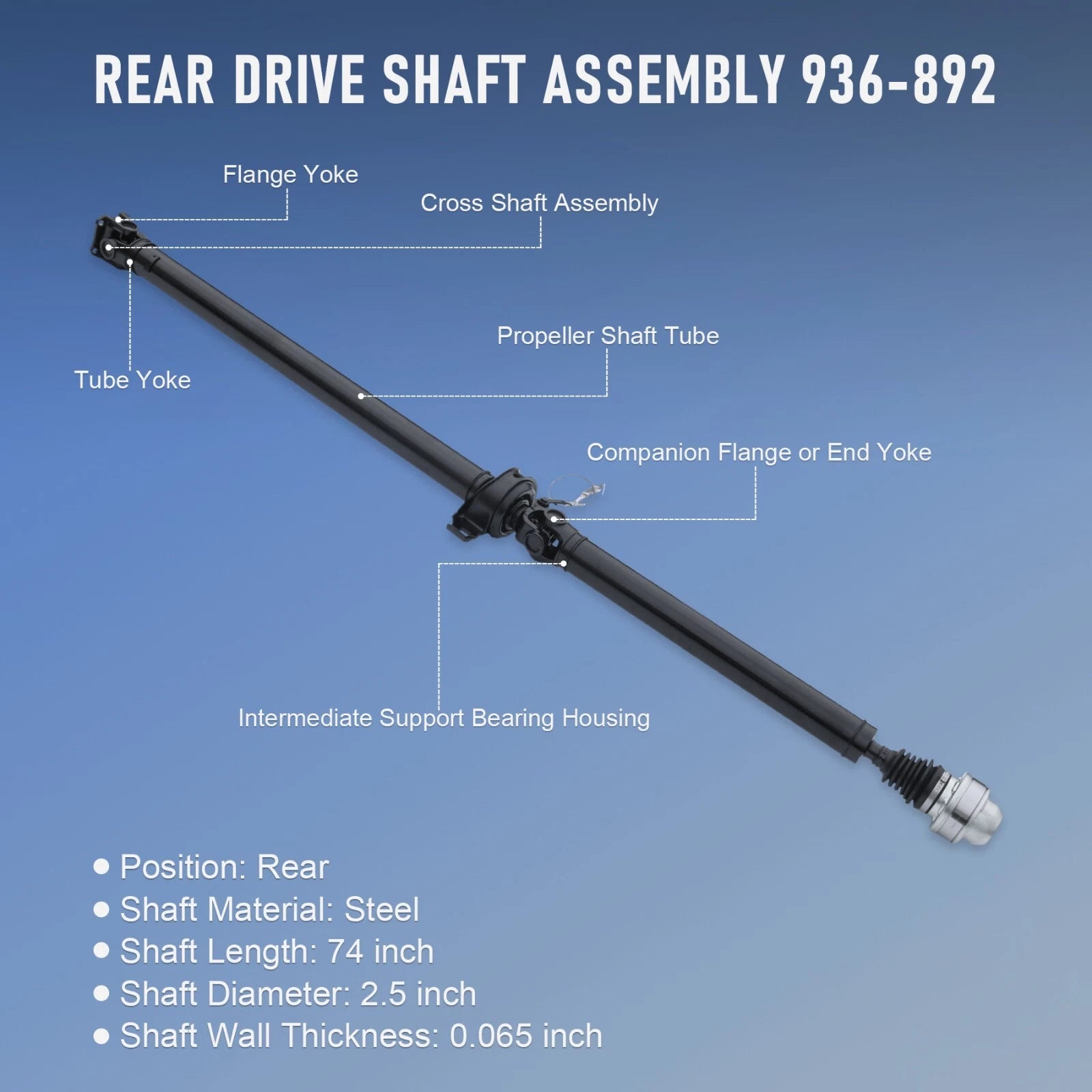 Prop Shaft Assembly for Ford Escape Mercury Mariner (2008-2012) 4WD