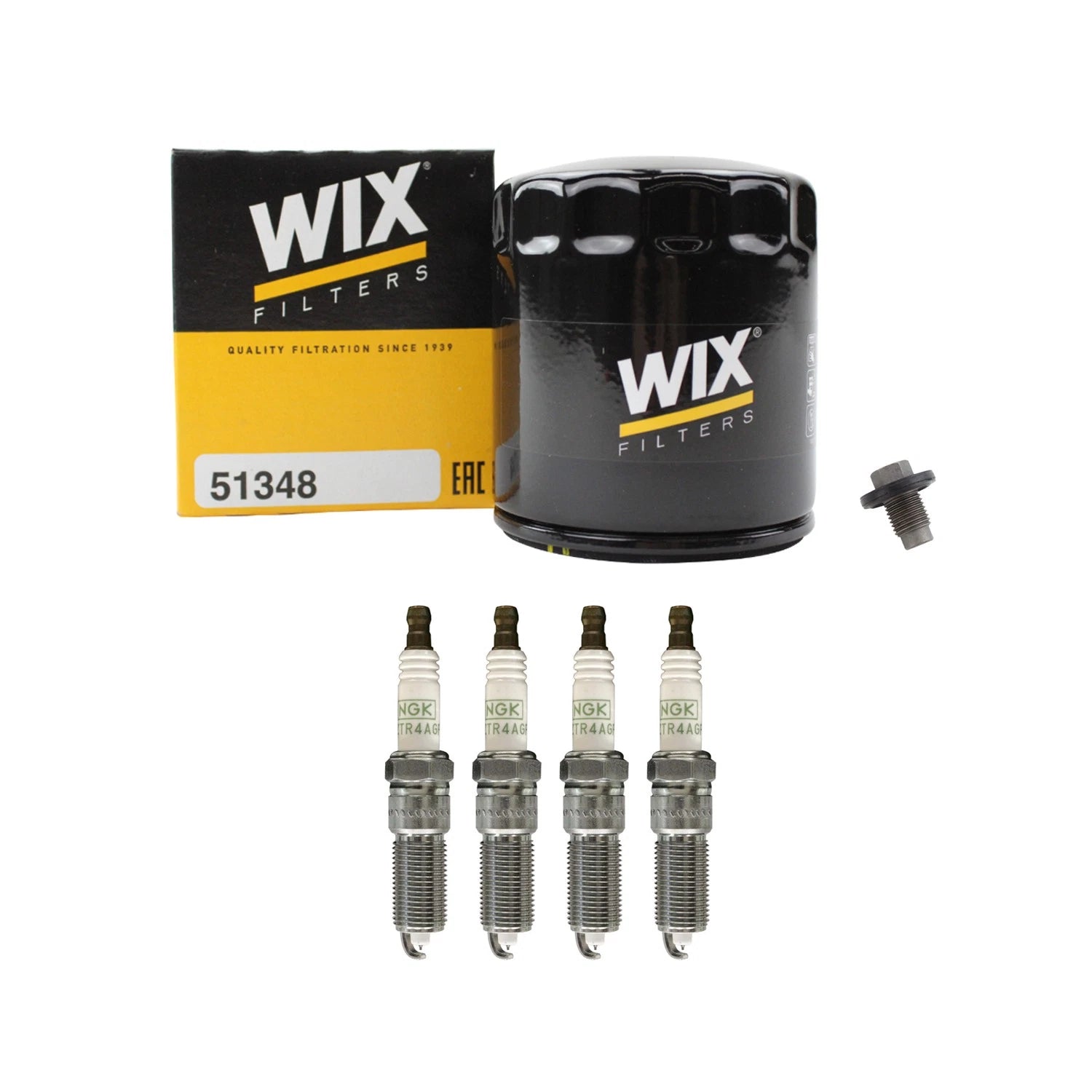 Wix Engine Oil Filter & NGK 4 Platinum Spark Plugs for PT Cruiser (2001–2010)