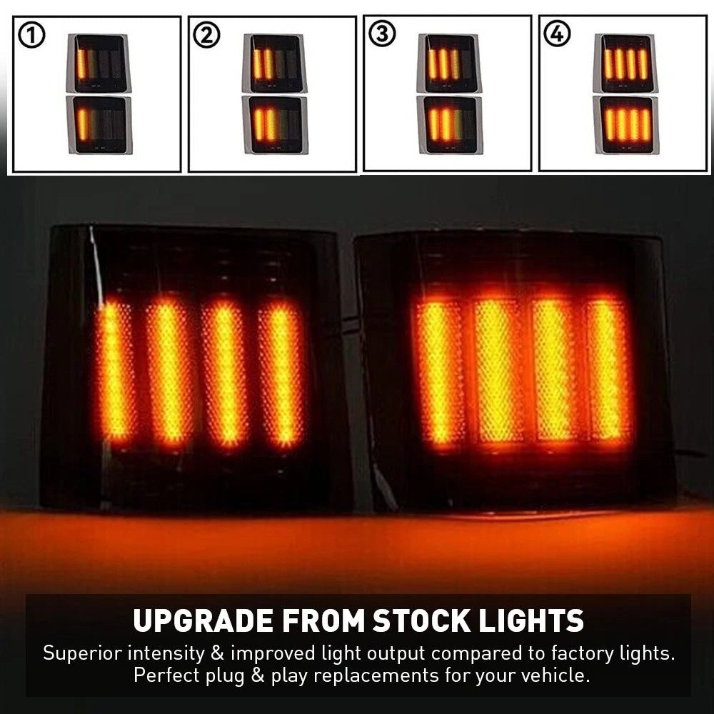 Smoked Dynamic LED Corner Turn Signal Light for GMC Chevy C/K Silverado Suburban