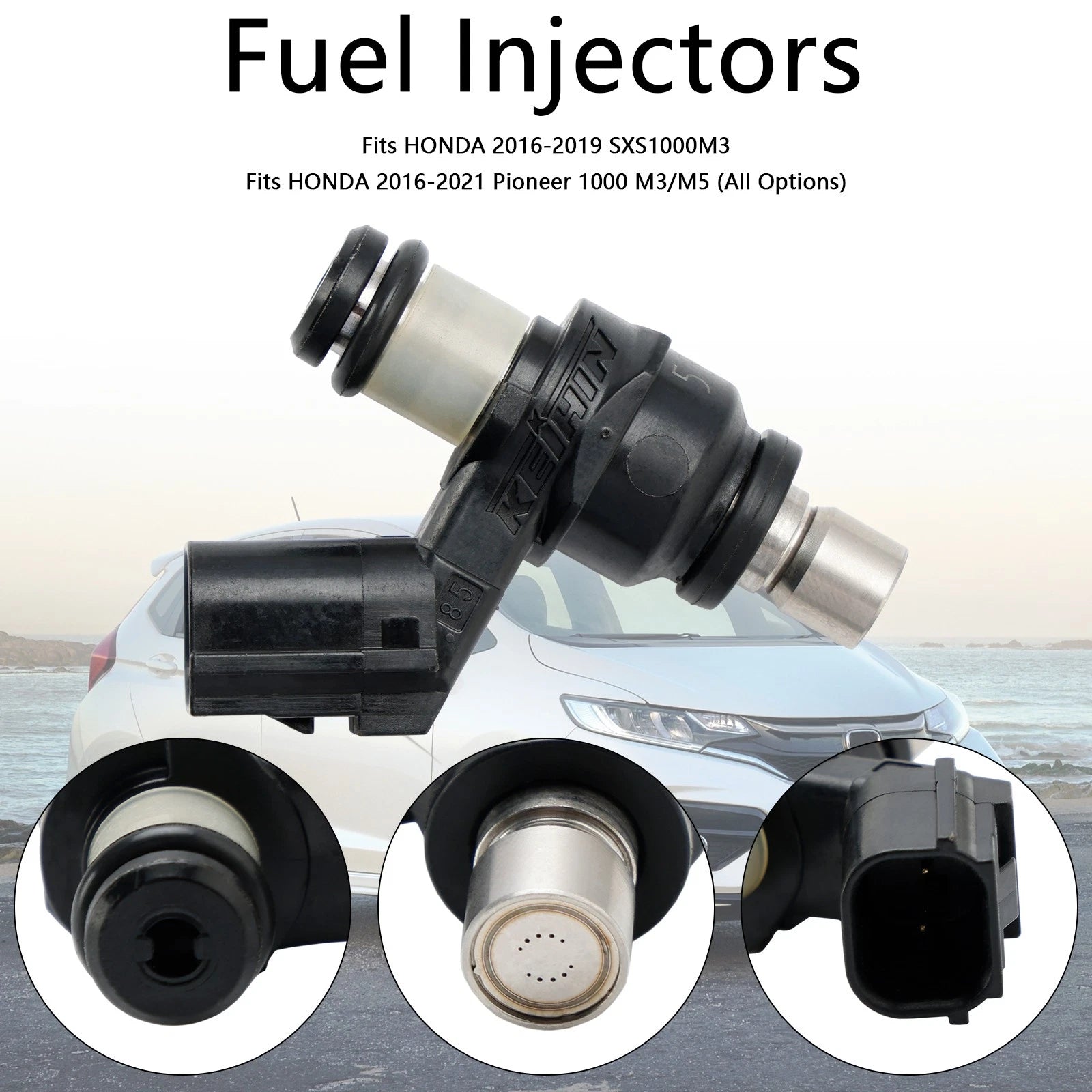 Set of 2 Fuel Injectors for Honda Pioneer 1000 SXS1000 (2016–2023) 16450-HL4-003 16450-HL4-013