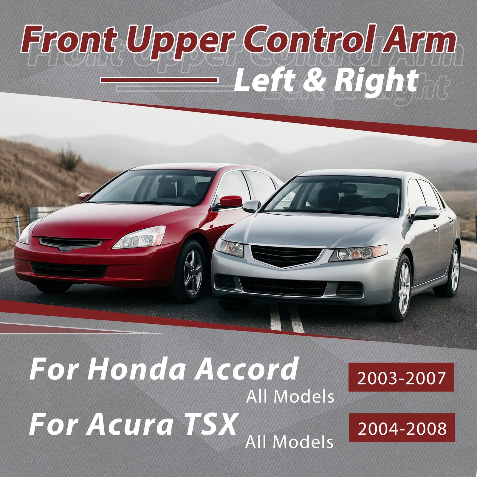 Set of 2 Front Upper Control Arms with Ball Joints for Honda Accord Acura TSX (2003–2008)