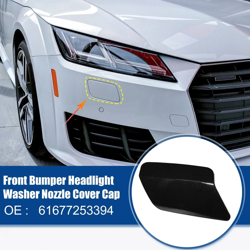 Front Right Headlight Washer Nozzle Cover Cap Black for BMW 328i (2011-2013)