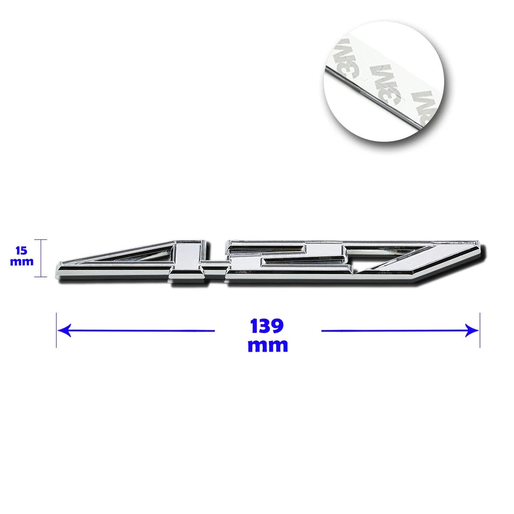 427 Polished Metal 3D Decal Emblem for Chevrolet