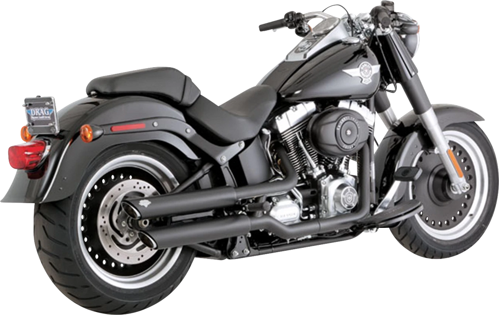 Vance & Hines 3" Twin Slash Slip-On Mufflers Black 46343 for Harley Fat Boy (2010–2017)