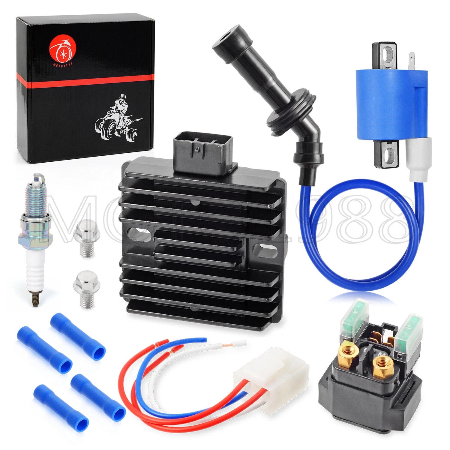 Ignition Coil Relay Spark Plugs for Yamaha Grizzly 660 YFM660F (2002–2008)