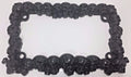 License Plate Frame Metal for Motorcycle Universal Fit with Black Skull (Any Year)