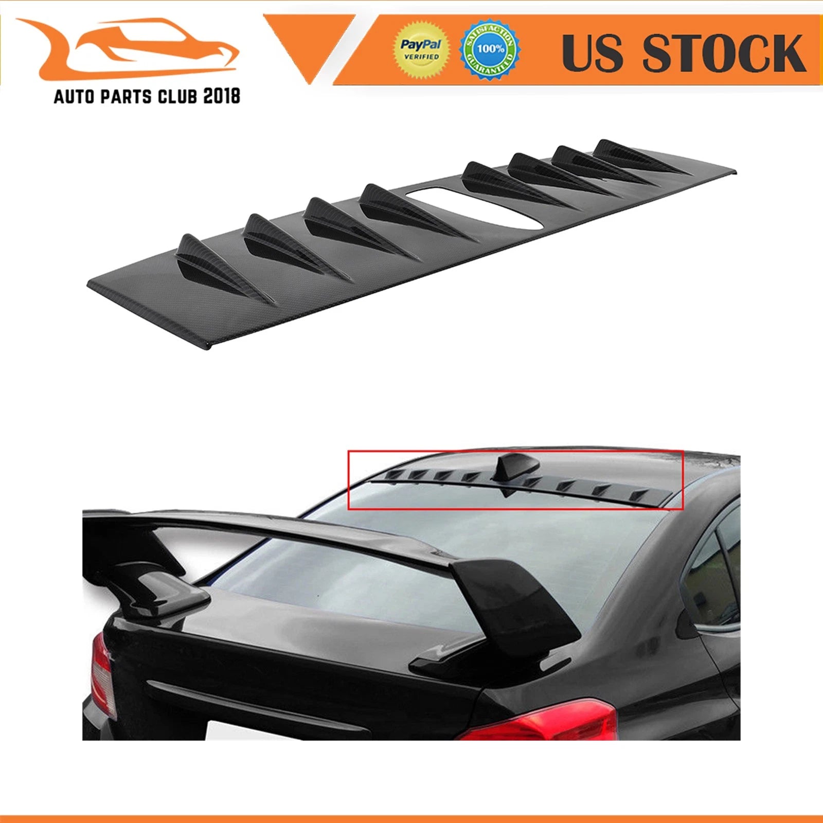 1x Rear Roof Vortex Spoiler for Subaru WRX (2015–2021) Glossy Carbon Fiber